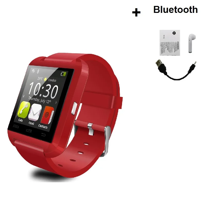 Red with Bluetooth Stepfly Bluetooth часы U8 для IOS IPhone 4/5S/6 samsung S4/Note 3 htc Android/IOS телефон смарт часы GT08 DZ09 - Цвет: Red with Bluetooth