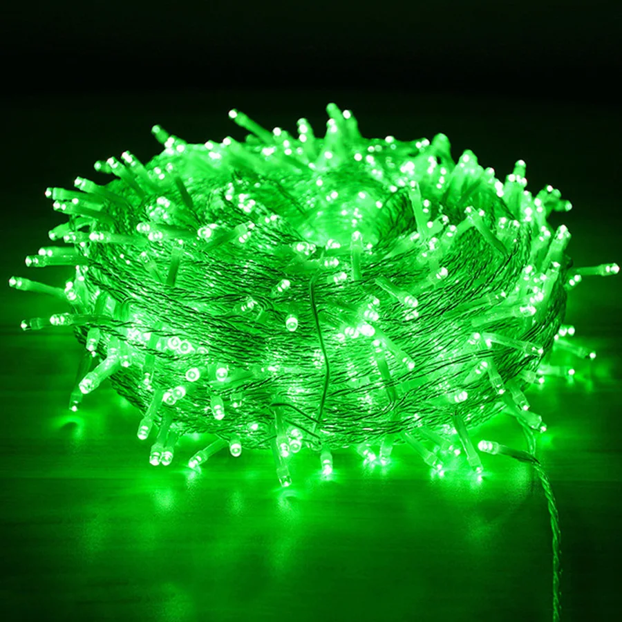 Green Thrisdar 100 м 800/1000 светодиодный гирлянда для улицы Рождественская елка сказочная Гирлянда Свет Holdiay для вечеринки, свадьбы, торжества Гирлянда Свет - Испускаемый цвет: Green