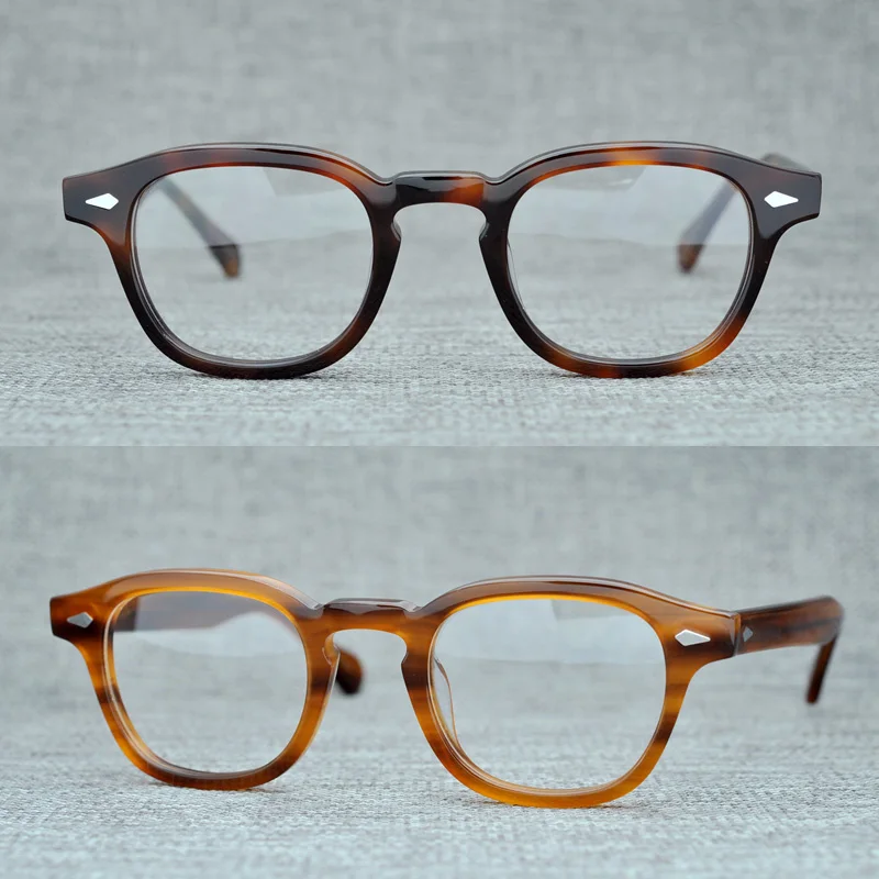 

Round Handmade Acetate Frame Women Johnny Depp Glasses Men Brand Designer Computer Goggles Optical Spectacle frame Demi Myopia