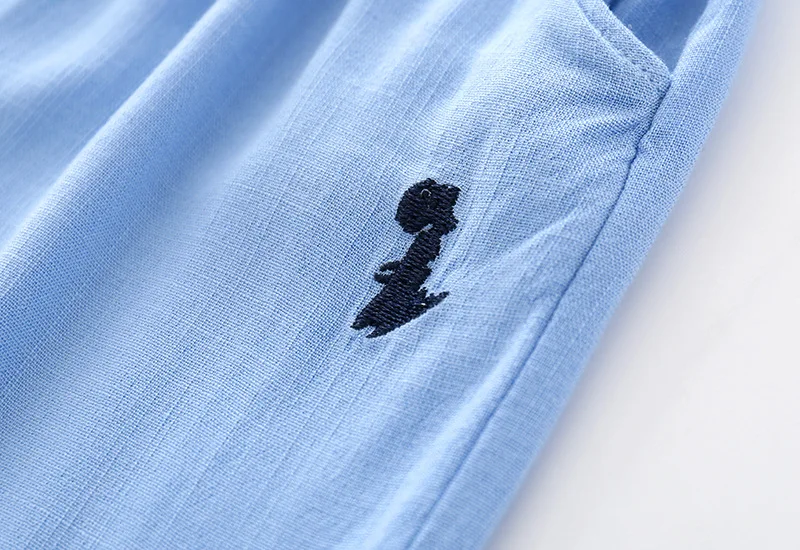 Summer Korean-style Boutique Childrenswear BOY'S CHILDREN'S Embroidery Cartoon Boy Artificial Cotton Anti Mosquito Pants La