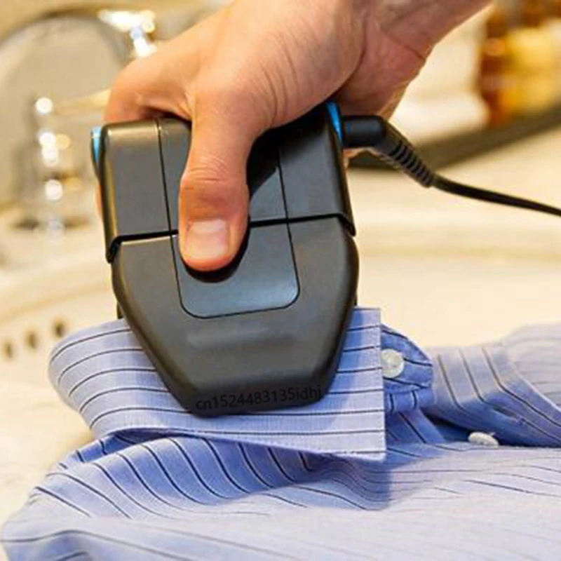 EAS-Folding Portable Iron Compact Press Up and Perfect Foldable Travel Iron Foldable Mini Iron for Collar Eu Plug