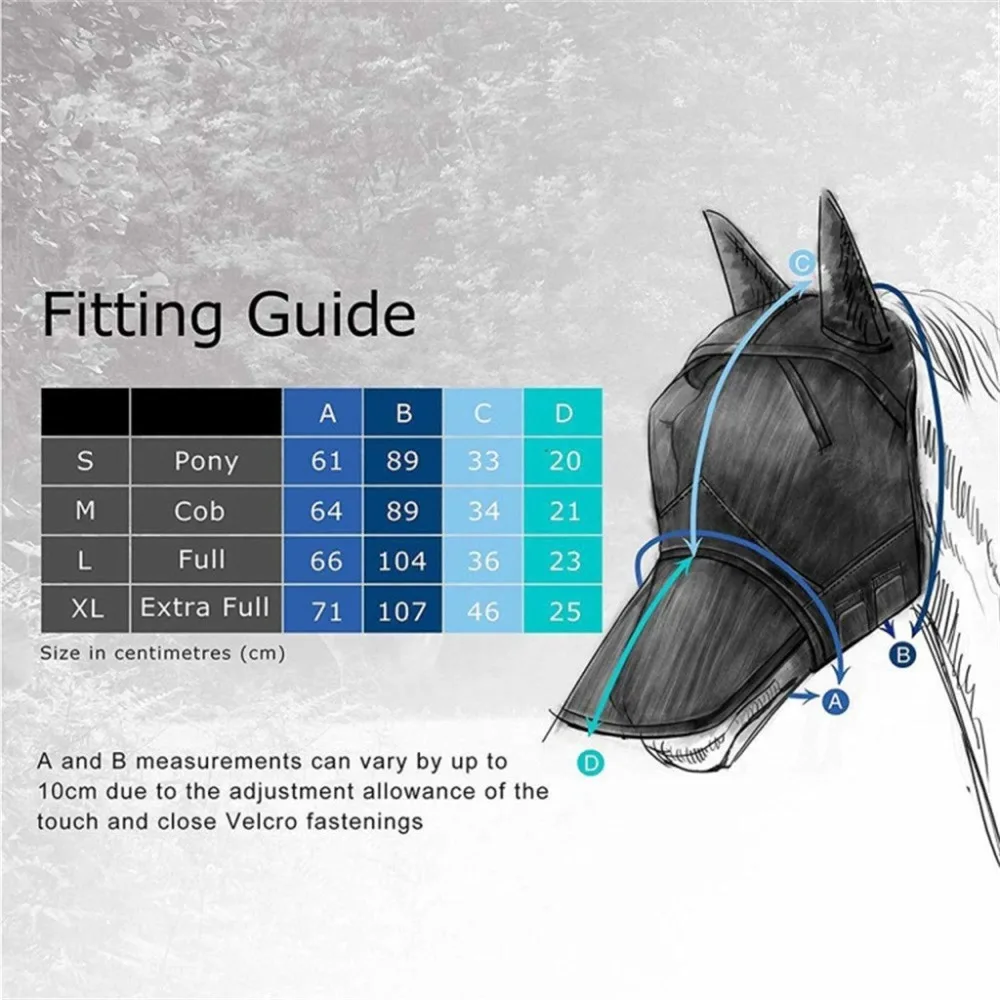 Mosquito Horse Mask Horse Care Products SML Black Horses Mask With Zipper Style Removable Mesh Anti-mosquito #3D06 (3)