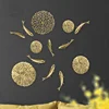 Brass Golden Fish Coral Lotus Leaf Wall Hanging 3D Metal Pendant Room Decor Copper Carp Wall Hanging Luxury Bedroom Decoration 1