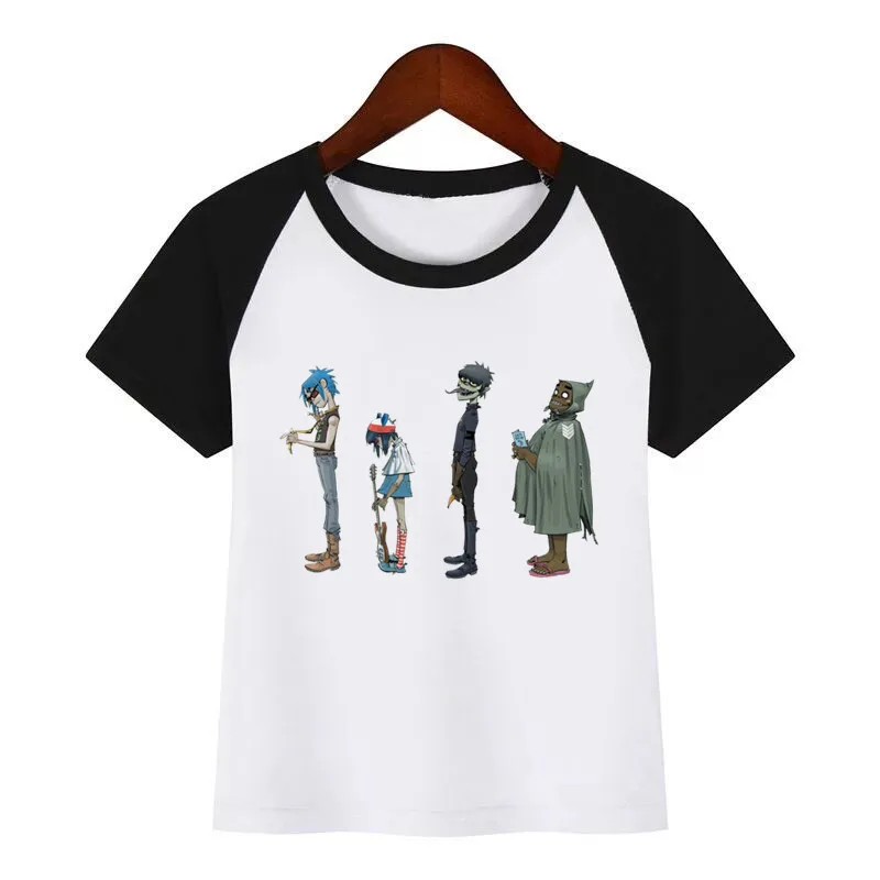 Gorillaz/футболка в стиле рок-группы с принтом «лапша», «Мердок», «руссель», детские летние топы с круглым вырезом, футболка для маленьких девочек, повседневная детская одежда