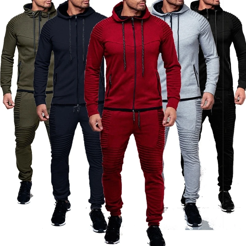Chaqueta de moda ZOGGA + Pantalones, ropa deportiva para chándal capucha para primavera y otoño, ropa de para hombre, conjunto de chándal para hombre|Conjuntos para hombres| - AliExpress