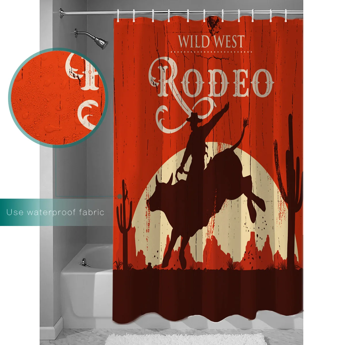 Wild West Rodeo занавеска для душа Водонепроницаемая занавеска для ванной из полиэстера занавеска для ванной домашний декор 12 крючков