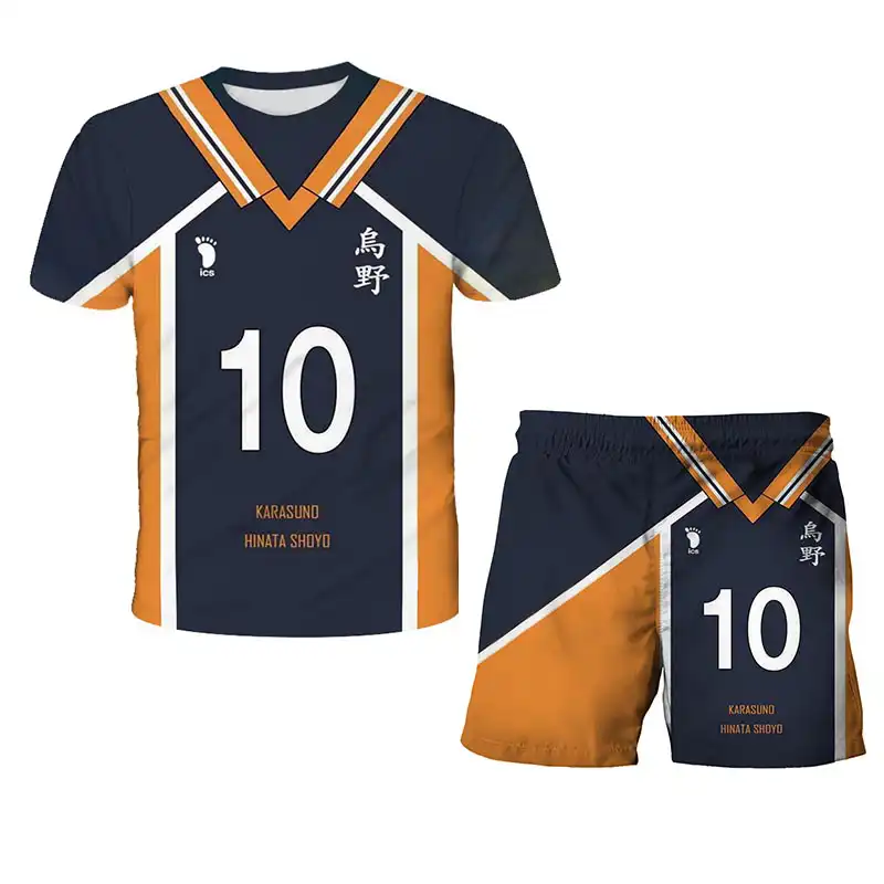 アニメhaikyuuバレーボール選手3d漫画のキャラクター印刷子供のtシャツ半袖スーツで大学と大学 Clothing Sets Aliexpress