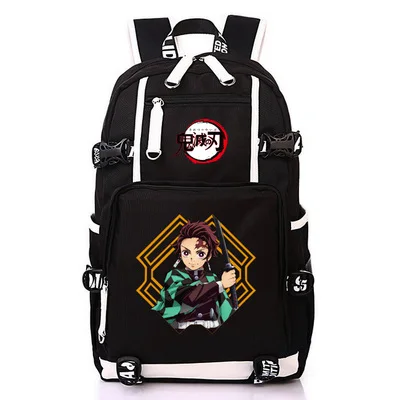 Мультяшная Студенческая школьная сумка на плечо Kimetsu no Yaiba Tanjiro Kamado Tanjirou Косплей рюкзак для ноутбука дорожные сумки - Цвет: 17