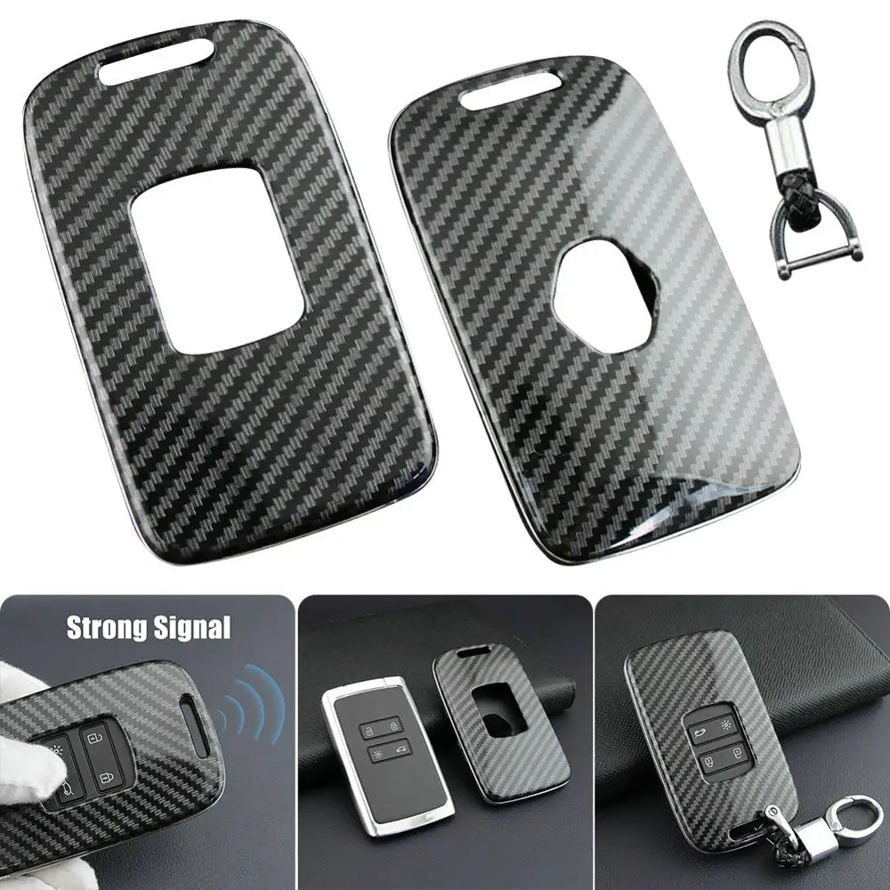 

Carbon Fiber Car Key Case Keychain Case Car Key Cover Bag Key Case Accessory For Renault Kadjar Megane Koleos