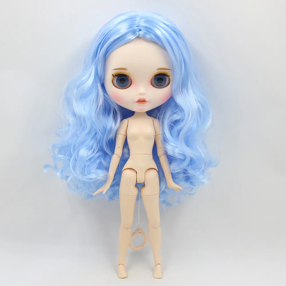 ICY 1/6 Blyth кукла с открытым ртом голубые вьющиеся волосы белая кожа Обнаженная кукла индивидуальные матовое лицо соединение тела