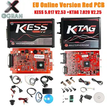 

Online V2.53 EU Red Kess V5.017 OBD2 Manager Tuning Kit KTAG V7.020 4 BDM Frame ECU Programmer Probe 22pcs Fgtech v54