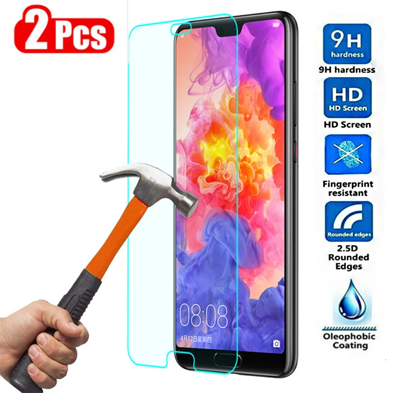 Protector de pantalla de vidrio templado para Huawei Mate 20 Lite P20 Pro, Protector de pantalla de cristal templado para Huawei Mate 20 lite P 20 P20lite P20pro 20pro, 2 uds.