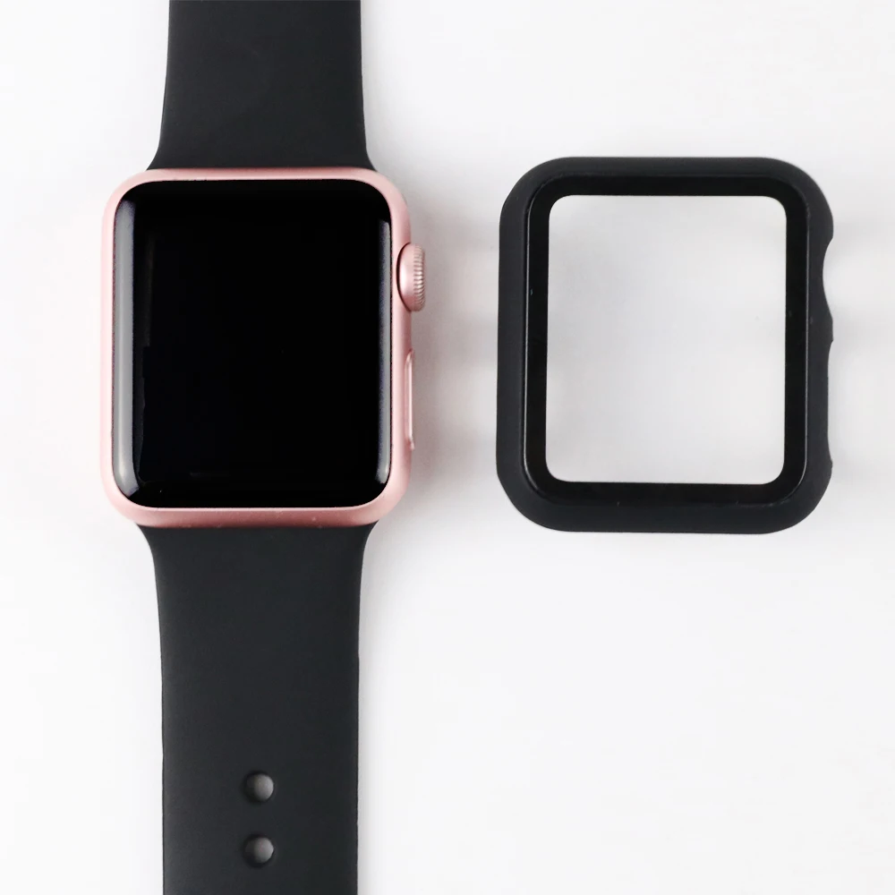 Black Защитный чехол+ силиконовый ремешок для apple watch 42 мм 38 мм сменный Браслет ремешок для apple watch 5 4 ремешок 44 мм 40 мм ремешок для часов - Цвет ремешка: Black
