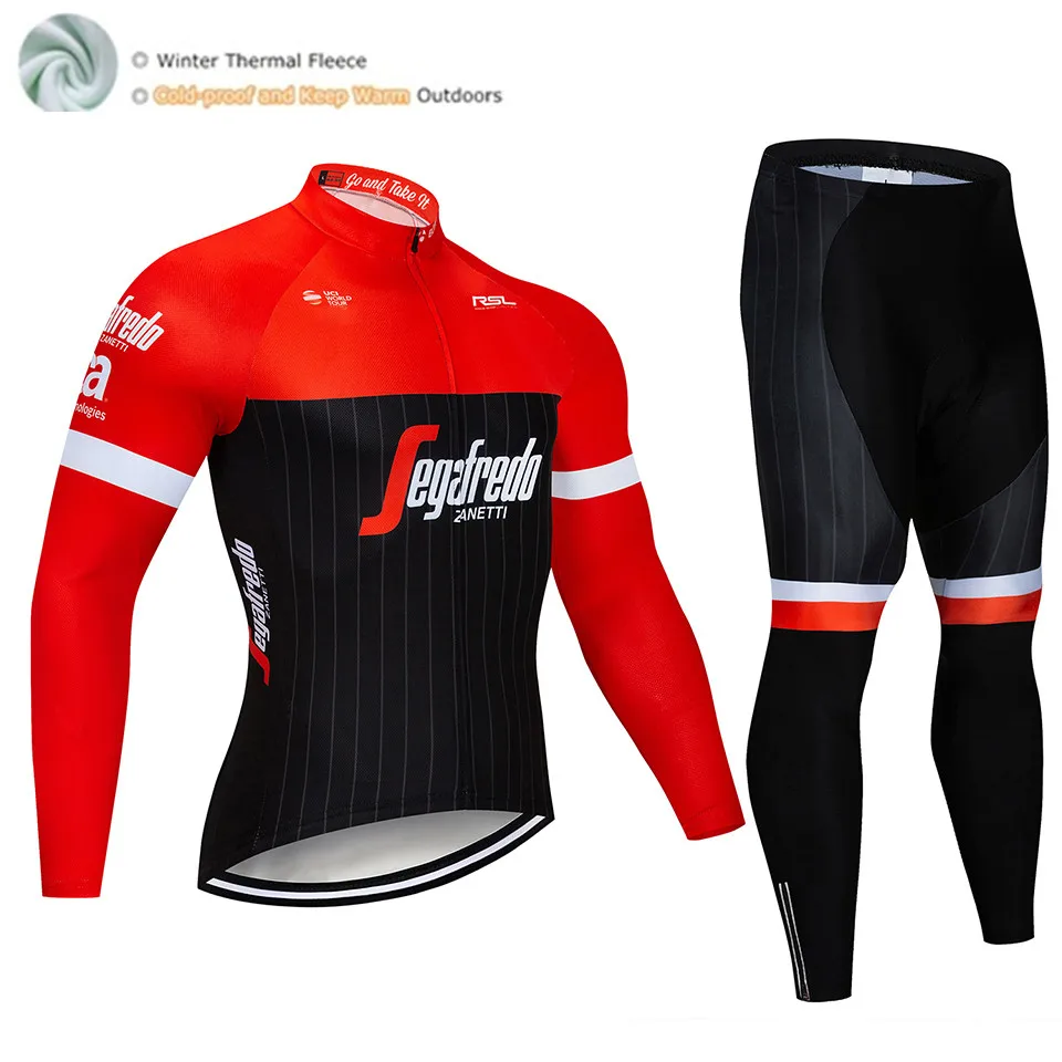 TREKING Pro Team, Зимняя Теплая Флисовая одежда для велоспорта, Мужская футболка с длинным рукавом, костюм для езды на велосипеде, MTB, одежда, комбинезон, комплект - Цвет: Winter Cycling Suit
