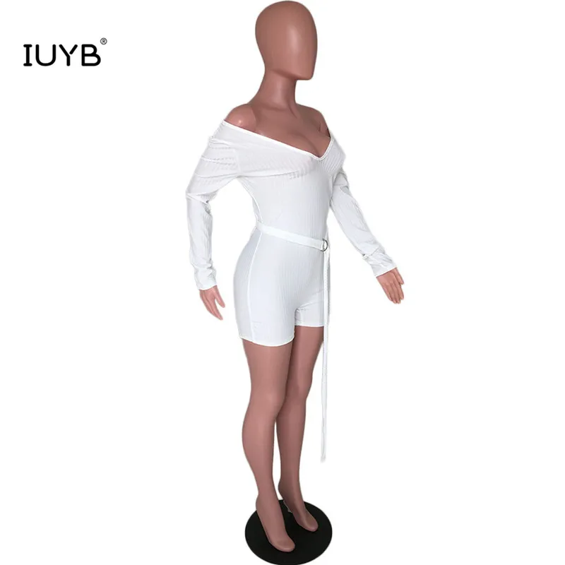 IUYB ARM8118 v-образный вырез без застежки брюки со шнуровкой сексуальные однотонные Клубные игровые костюмы сексуальные трусы с длинными рукавами удобный комбинезон