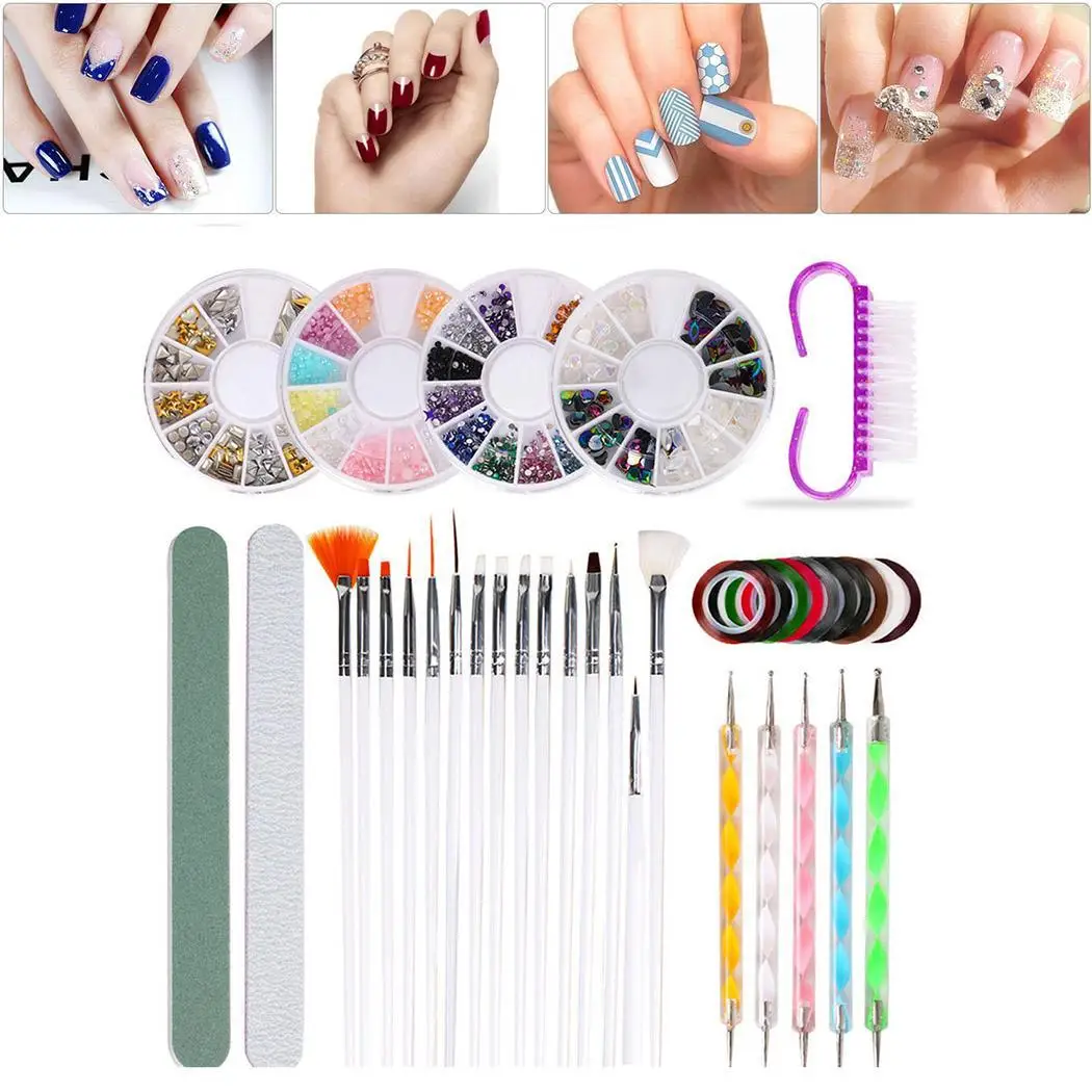 Набор для дизайна ногтей, цветные наклейки для ногтей, точечная марблезирующая ручка, повседневный Маникюрный Инструмент, как набор рисунков