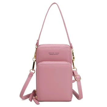

Women Fashion Solid Color Crossbody Bags Solid Color Leather Mini Shoulder Bags For Storage Phone Card Holders Purse For Ladies
