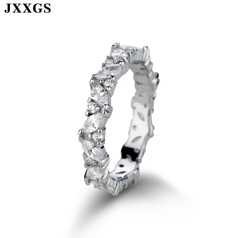 JXXGS кольца из серебра 925 пробы, Женское кольцо с огранкой маркизы, серебряные кольца для девочек, кольцо маркизы, обручальные кольца, Женские Ювелирные изделия