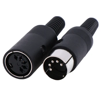 

1Pc DIN Plug Socket Connector 3/4/5/6/7/8 PIN Chassis Cable Mount Chassis Cable Mount With Plastic Handle Male/Female