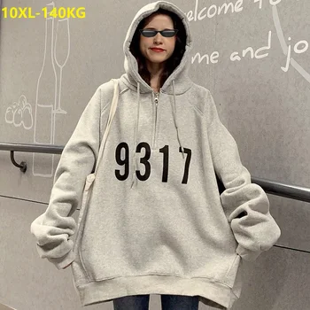 

autumn winter women plus size korea style sweatshirt hoodies hooded high streetwear hip hop coat oversize 6XL 8XL 10XL hoodies