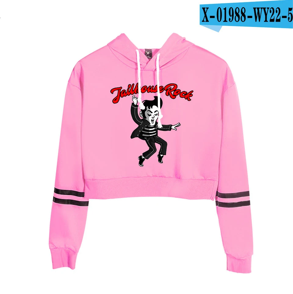 Коллекция года, короткие толстовки с капюшоном Elvis Presley, уличная одежда, топы, весенние толстовки с капюшоном для женщин, Harajuku - Цвет: Q