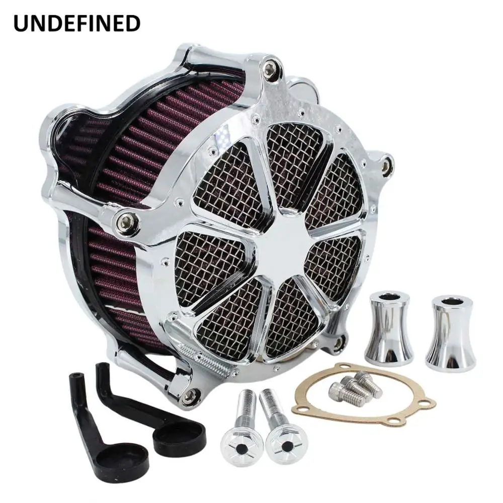 Chrome Motorcycle Air Cleaner Intake Filter System Kit for Harley Dyna FXR Softail Touring Road King Electra Glide Road Glide - Цвет: chrome