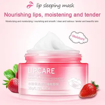 

Strawberry Lip Sleeping Mask Exfoliator Lips Balm Moisturizer Nourish Lip Plumper Enhancer Vitamin Skin Care Night Cream
