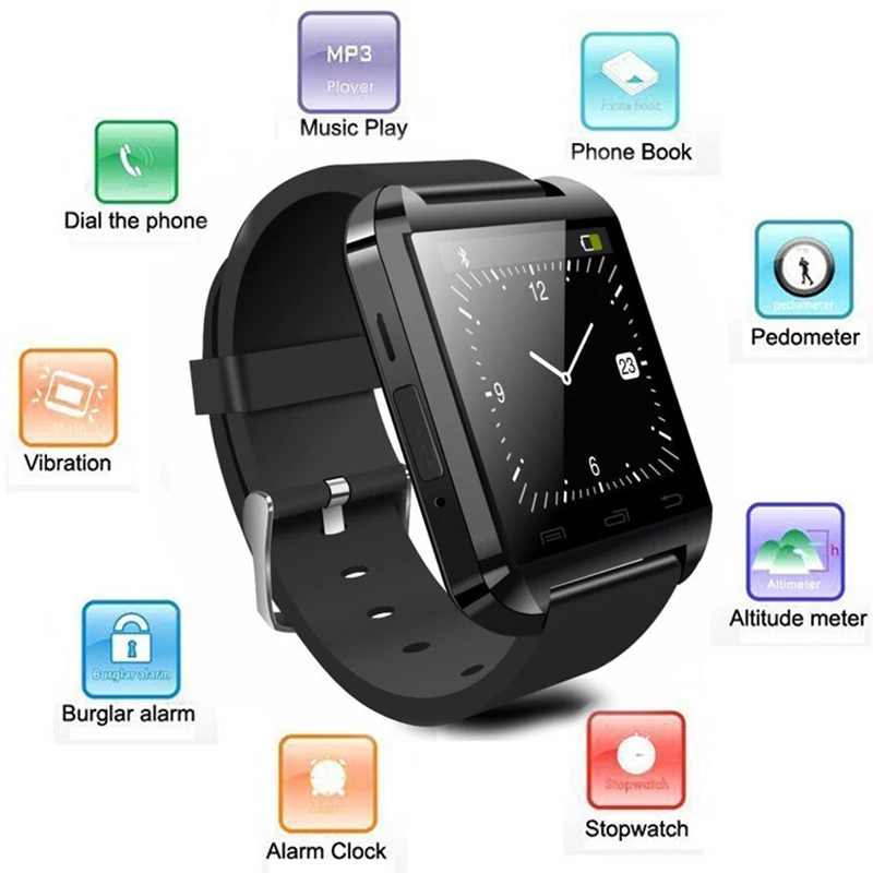 

U8 Wireless Bluetooth Smart Watch Fit for iPhone /Samsung /HTC /LG /Sony /Lenovo /Huawei /Xiaomi