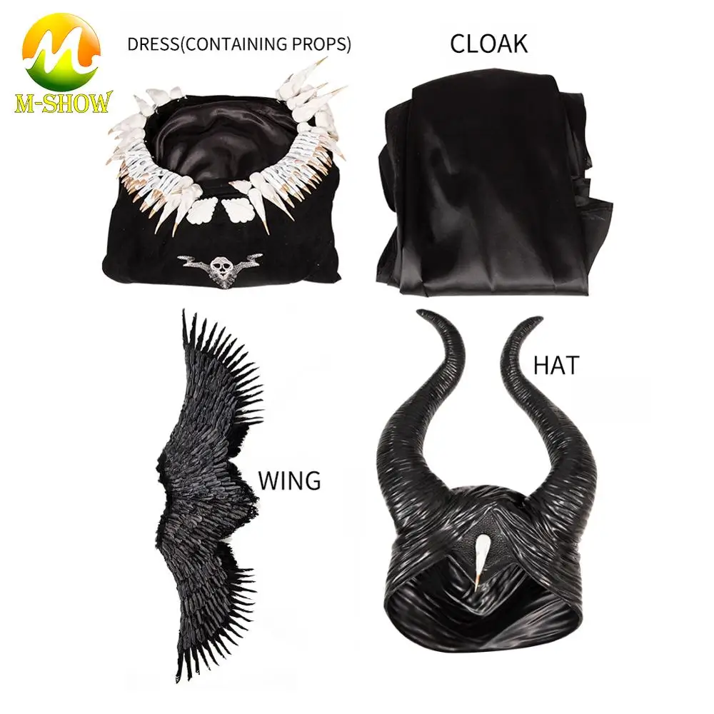 Maleficent Mistress of Evil 2 Косплей Костюм малифисенты косплей платье Хэллоуин косплей ведьма Черное длинное платье на заказ