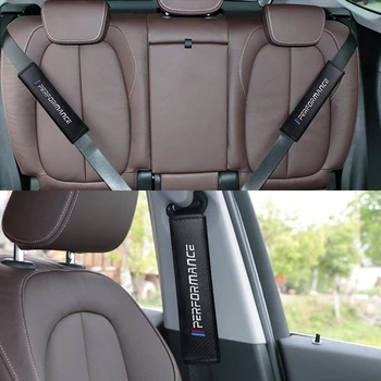 

2PCS Car Styling Interior carbon fiber M Performance Seat Belt Cover Case For BMW X1 X3 X4 X5 X6 X7 e46 e90 f20 e60 e39 f10 f30