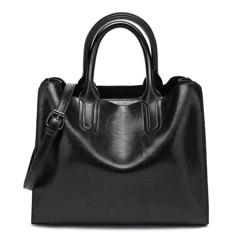 Модная кожаная сумка в Корейском стиле - Цвет: Black