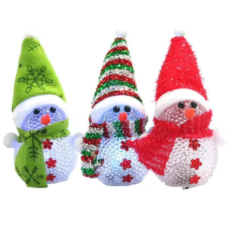 

1PC Light Up Glowing Snowy Snowman Warm White LEDs Christmas Xmas Decoration Figure
