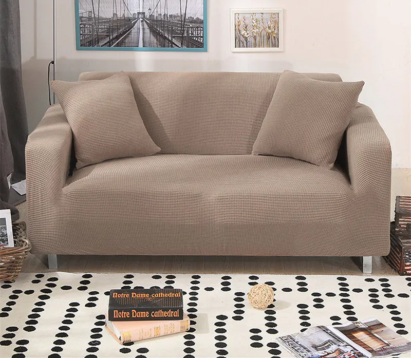 56 Бархатные чехлы для диванов для гостиной твердый секционный чехол для дивана эластичный чехол для дивана домашний декор Fundas Sofa Slipover наивысшего качества - Цвет: khaki