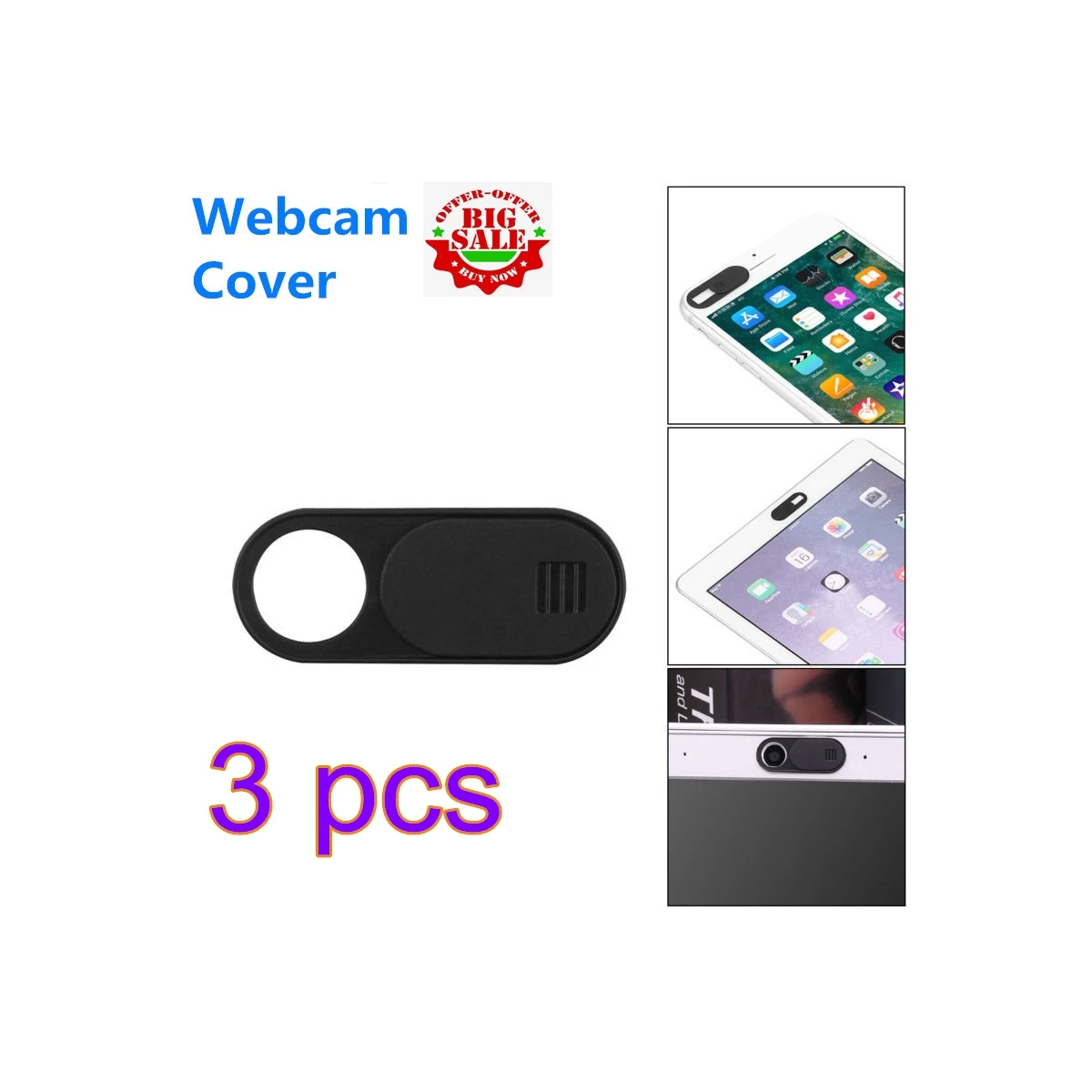 Веб-камера Передняя камера Крышка для ipad для Iphone samsung Анти-Хак Анти-пыль крышка затвора Магнитный слайдер Пластиковая веб-камера крышка - Цвет: 3pcs