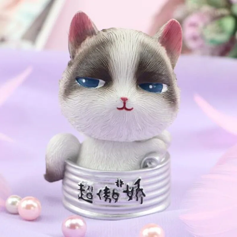 1pc Car Interior Decoration Cute Cat Doll Swing Car Ornaments Shaking Head Toys Home Decor - Название цвета: 1
