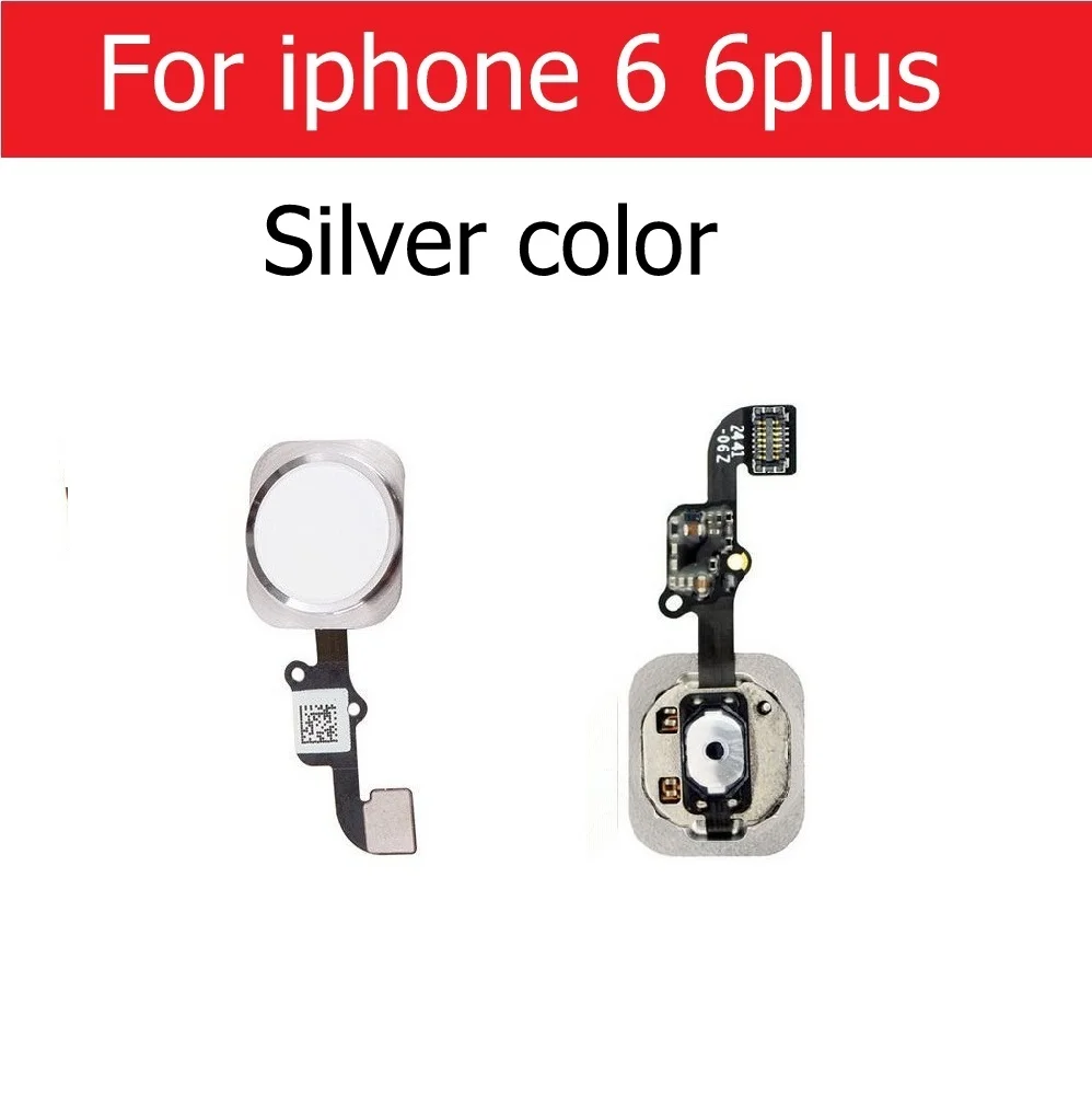For i6 6plus silver Кнопка домой гибкий ленточный кабель для iPhone 5S, SE 6 6s 7 8 plus кнопка домой с гибким кабелем без сенсорного ID отпечатков пальцев в сборе - Цвет: For i6 6plus silver