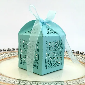 

Laser Cut Candy Box Hollow Rose Paper Sweet Boxes Chocolate Packing For Wedding Party Favor Gift