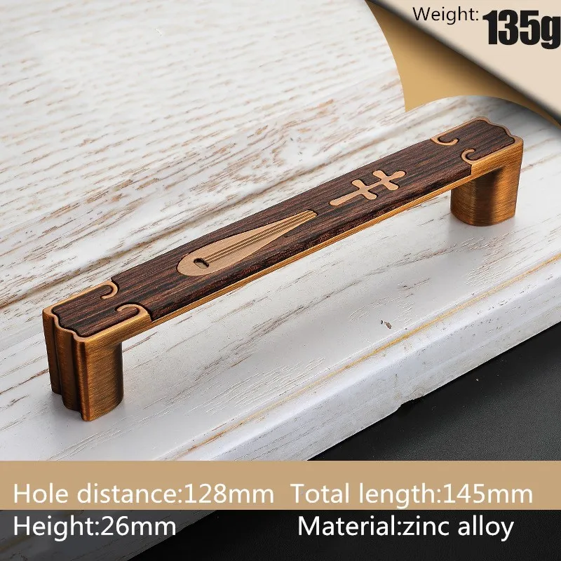 Coffee WoodGrain 128 KK&FING, Современный Античный цинковый сплав, деревянные ручки для шкафа, ручки для ящиков, кухонный шкаф, дверные ручки для гардероба, мебельная фурнитура - Цвет: Coffee WoodGrain 128