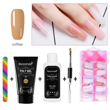 30 мл безопасный нетоксичный поли гель для наращивания ногтей Дизайн ногтей расширение набор в том числе поли гель жидкость для ногтей клеящий карандаш Полирующий песок