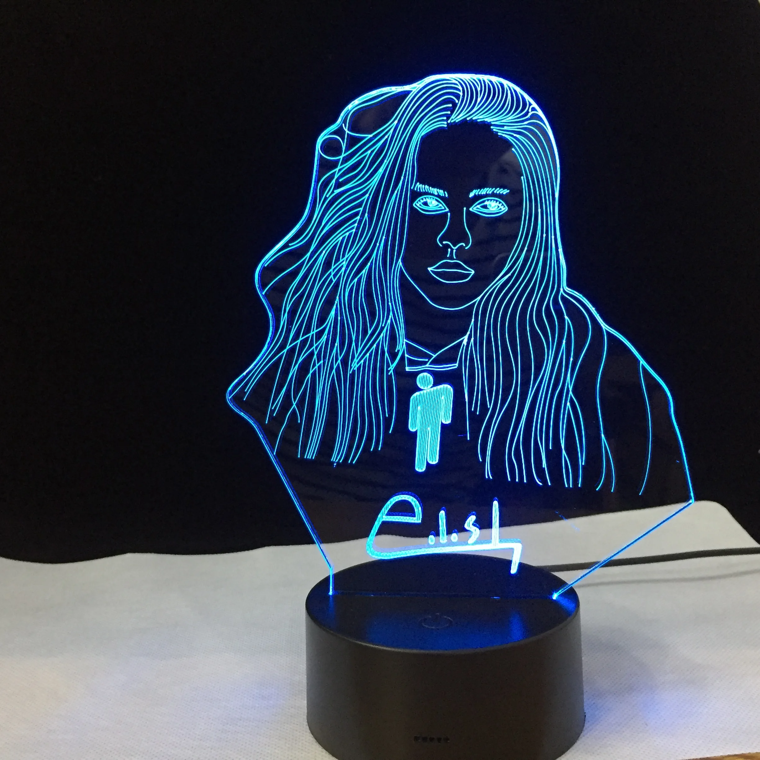 3D иллюзия светодиодный ночник лампа Billie Eilish рисунок Декор офисного помещения настольная лампа дропшиппинг вентиляторы подарок ночник 1575