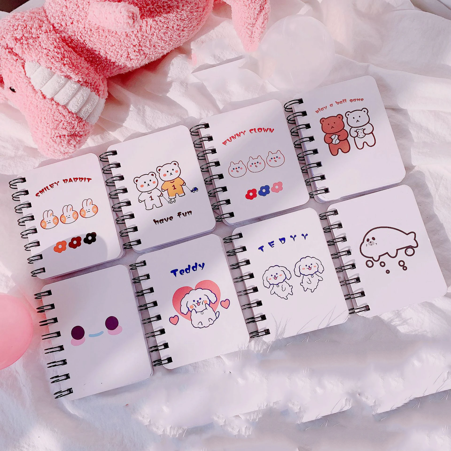 

Kawaii Smiley Face Notebook Rabbit Rainbow Animal Cartoon Coil Loose-leaf Note Memo Notepad Girl Gift School Supplies Stationery