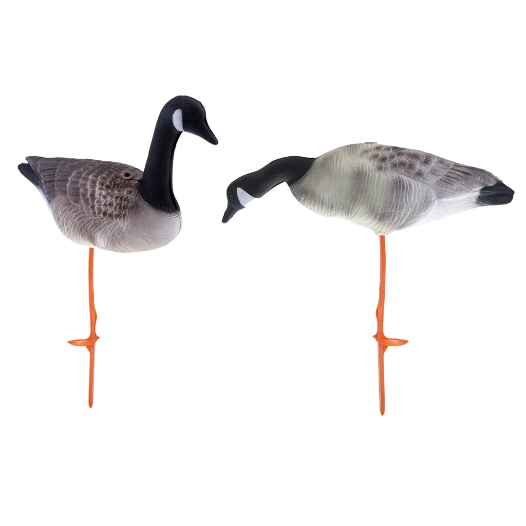 2pcs Foldable 3D Lifelike Full Body Goose Hunting Shooting Decoys Goose Decoy Hunting Bait Garden Lawn Decors Ornaments