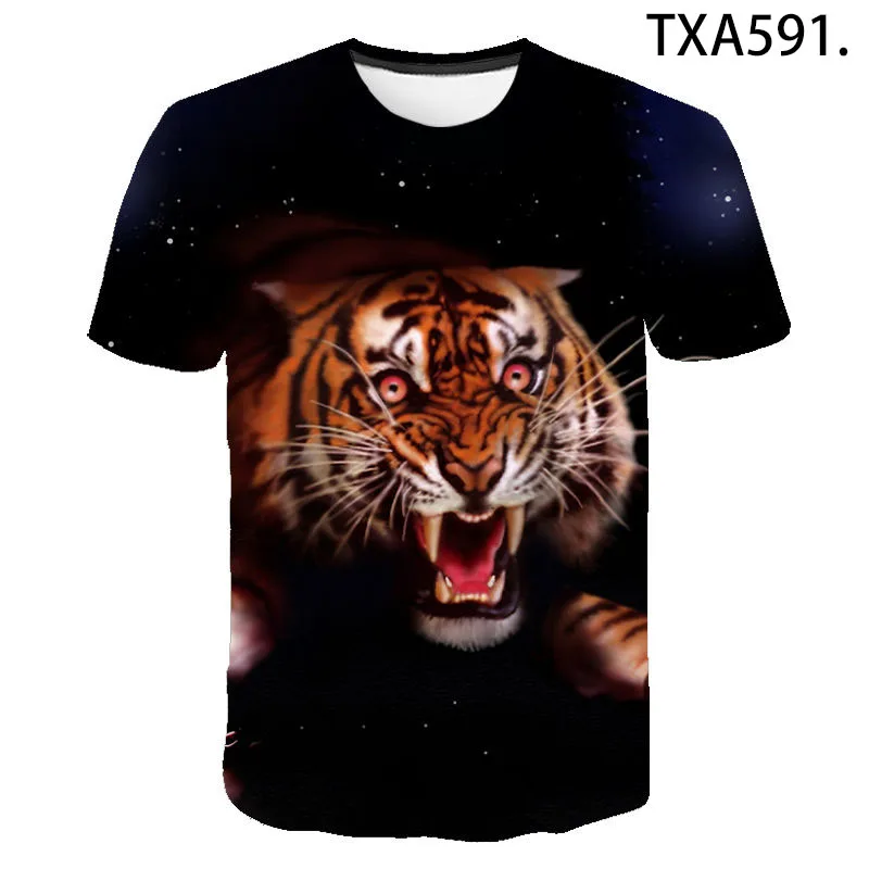 

2020 Cool Men Women Children T-Shirts Animal Tiger 3D Print T Shirt Summer Short Sleeve Harajuku Casual Tops Boy Girl Kids Tee
