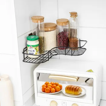 

Kitchen bathroom metal racks without punchingsolid shower bathroom installationstorage rack kitchen triangle rack with 2 hooks