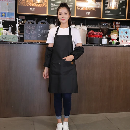 Apron kitchen waiter work clothes women's supermarket Korean version of fashion waterproof waterproof oil-proof men - Цвет: 02