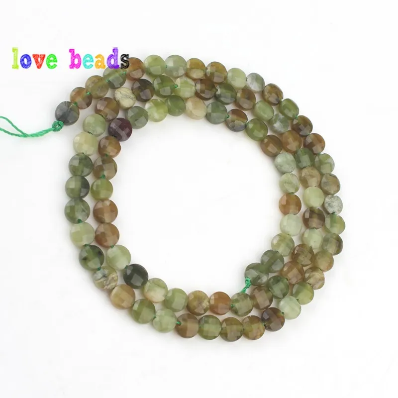African jade Натуральная африканская бирюза Песчаник 4 мм граненый круглый камень "монета" бусины для самостоятельного изготовления ювелирных изделий женский браслет ожерелье - Цвет: African jade