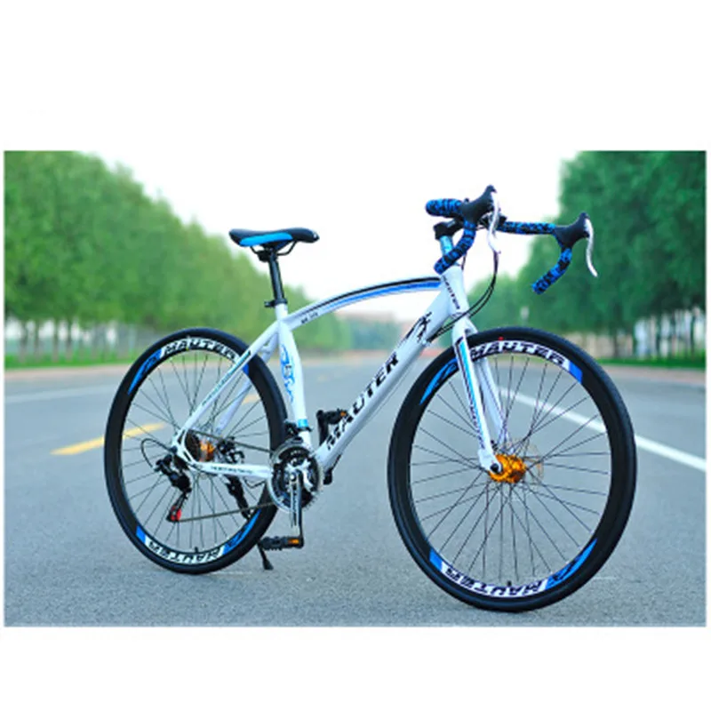 Road Bicycle Variable Speed Bisc Brake Men and Women Students Bicycle Bend Handle Racing Bike 27-inch 30 Speed Racing Bkie