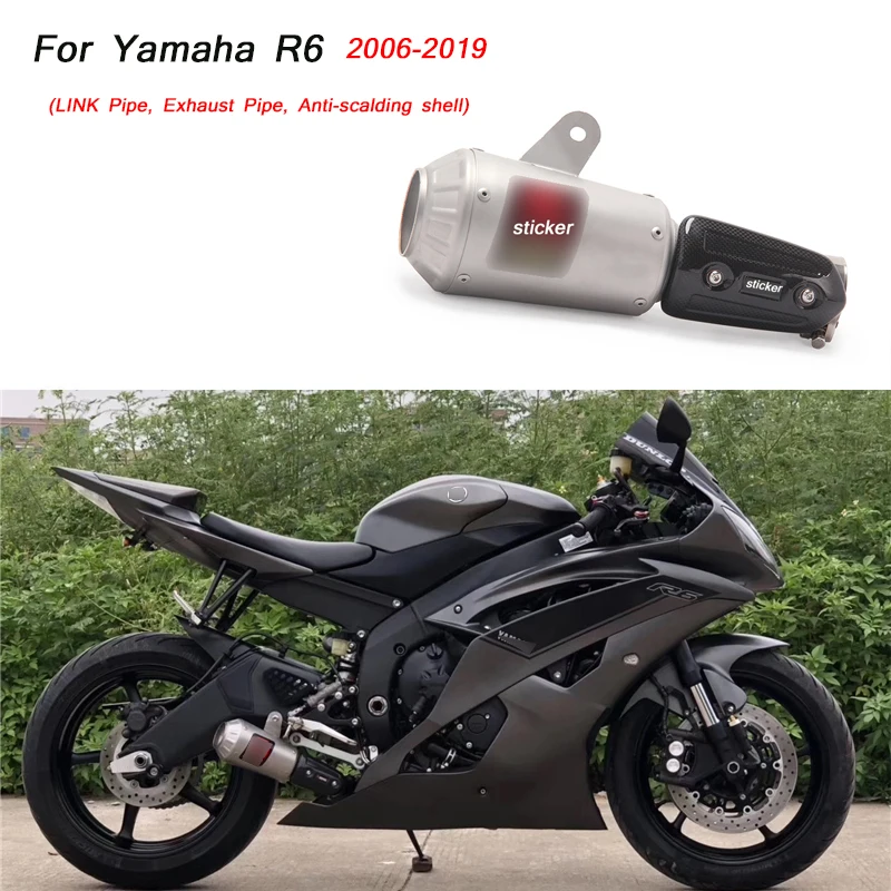 

R6 Motorcycle Middle Link Pipe With Exhaust Muffler Pipe Lossless connection Silencer System Silp on For Yamaha 2006-2019