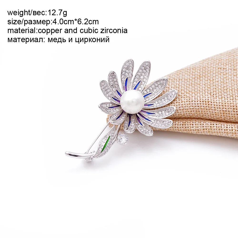 style8 CINDY XIANG, 9 стилей на выбор, кубический цирконий, птица, пчела, цветок, брошь, латунь, металл, эмаль, Роскошные Броши для женщин, высокое качество - Окраска металла: style8
