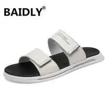 Классические мужские мягкие сандалии удобная мужская летняя обувь кожаные мужские летние сандалии большого размера мужские римские Тапочки